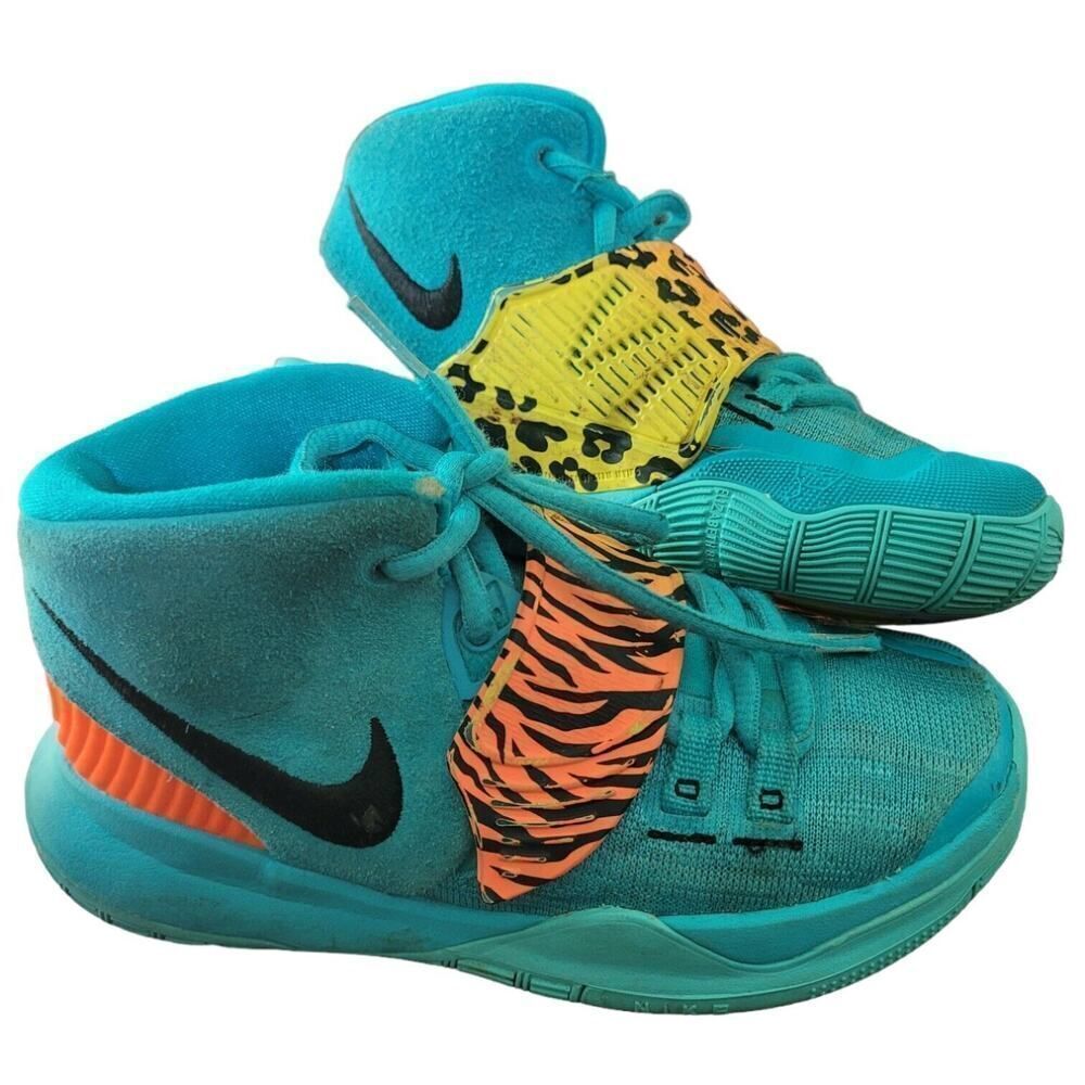 Nike Kyrie 6 Oracle Aqua Animal Print Basketball Shoes Toddler SZ 12C BQ5600-300